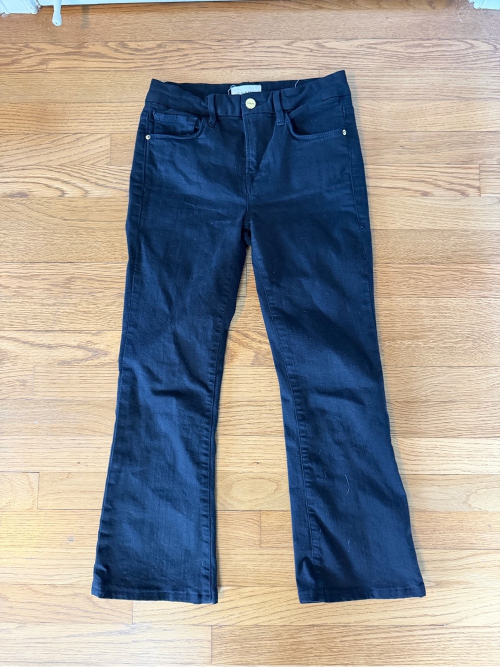 Frame Denim Black Flare Jeans